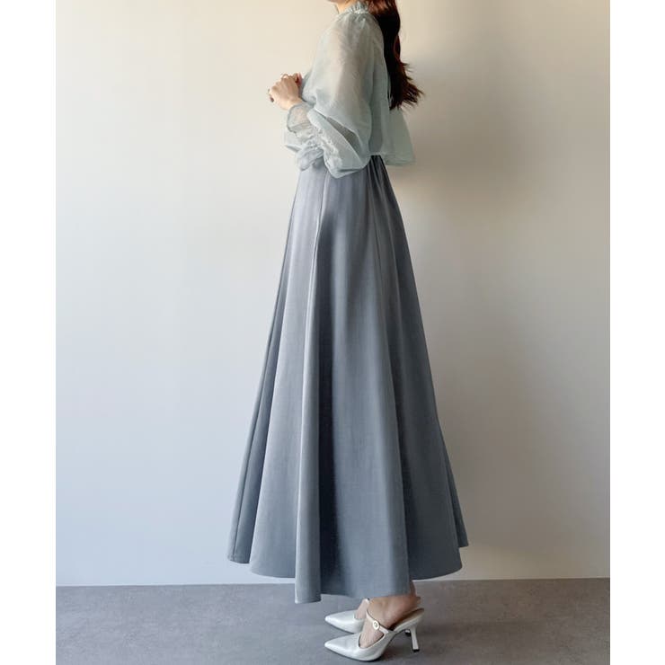 mipiarl  フリルカラーシアーブラウス＋フレアキャミワンピースＳＥＴ | JUNOAH | 詳細画像8 