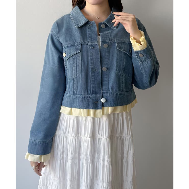 mipiarl  ヘムフリルデニムジャケット | JUNOAH | 詳細画像10 