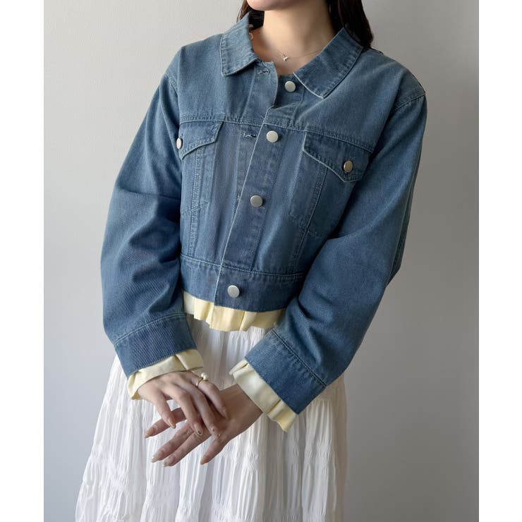 mipiarl  ヘムフリルデニムジャケット | JUNOAH | 詳細画像11 