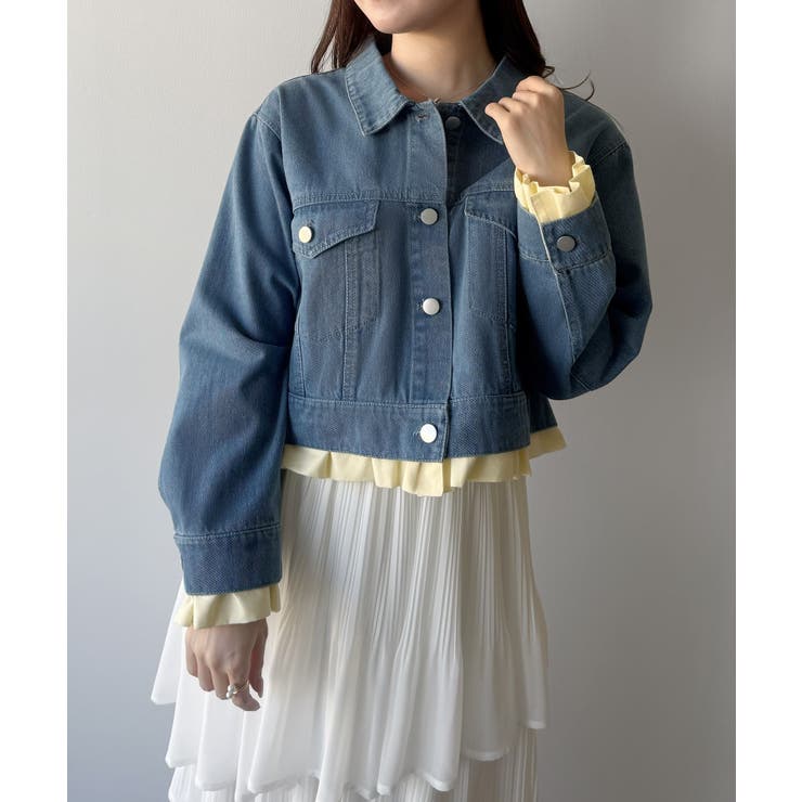 mipiarl  ヘムフリルデニムジャケット | JUNOAH | 詳細画像12 