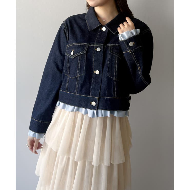 mipiarl  ヘムフリルデニムジャケット | JUNOAH | 詳細画像6 