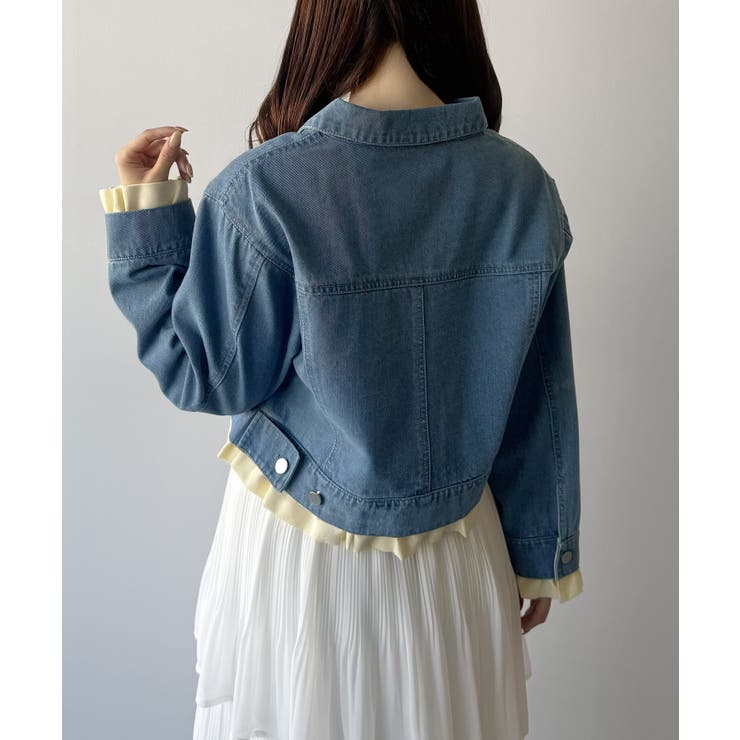 mipiarl  ヘムフリルデニムジャケット | JUNOAH | 詳細画像9 