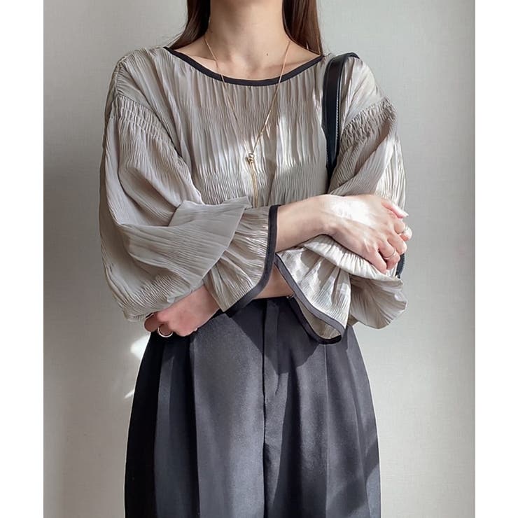 シャーリングキャンディースリープシアーブラウス | JUNOAH | 詳細画像13 