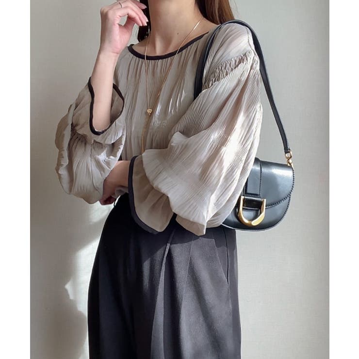 シャーリングキャンディースリープシアーブラウス | JUNOAH | 詳細画像14 