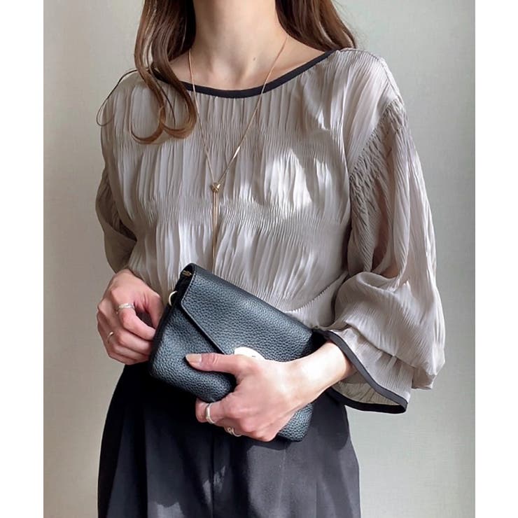 グレー | シャーリングキャンディースリープシアーブラウス | JUNOAH