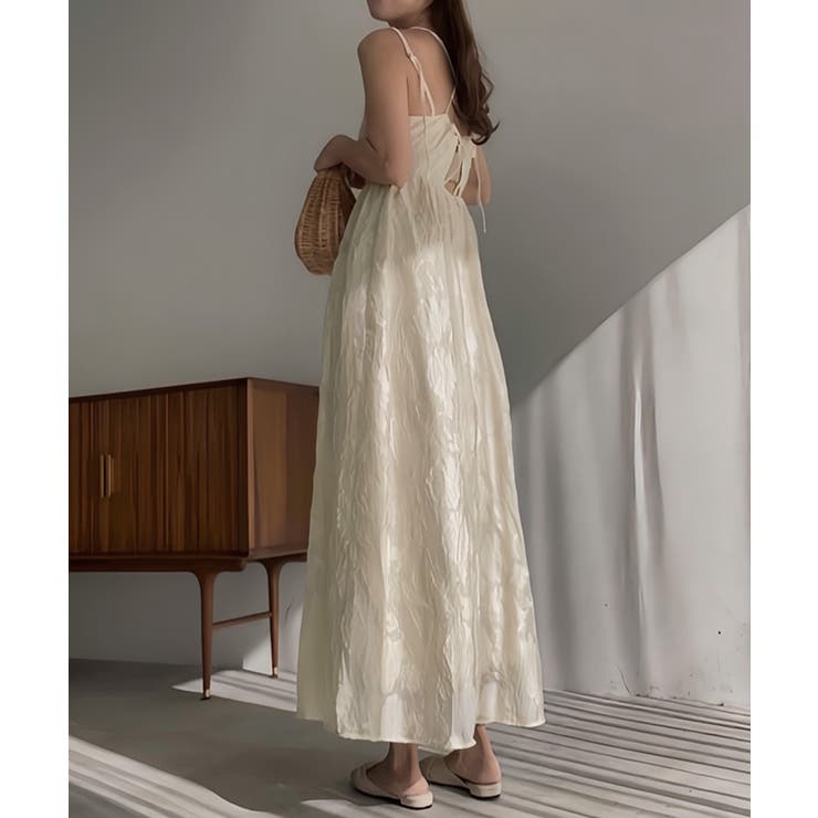 フラワー柄シアージャガードバックリボンワンピース | JUNOAH | 詳細画像6 