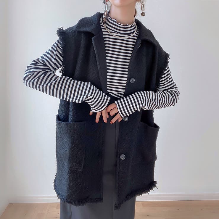 オーバーシルエットツイードベスト | JUNOAH | 詳細画像2 