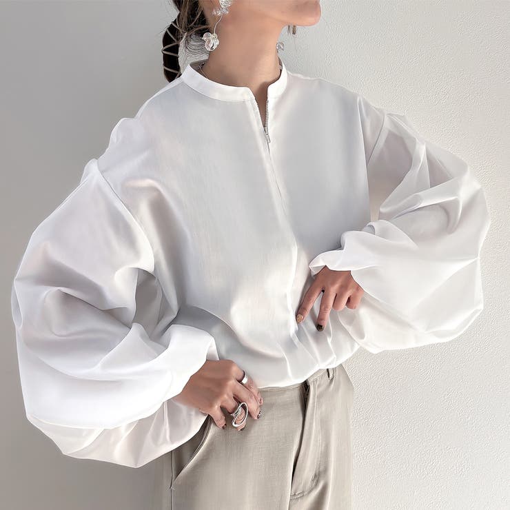 ハーフジップブラウス | JUNOAH | 詳細画像2 