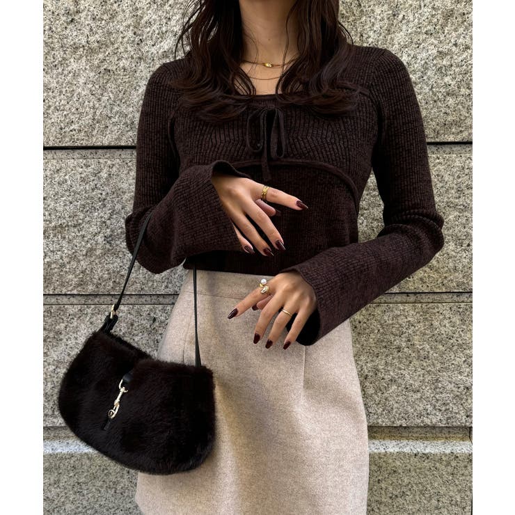 リボンビスチェリブニット | JUNOAH | 詳細画像2 