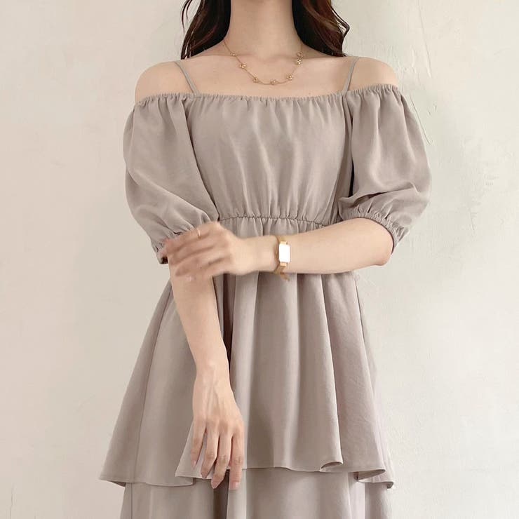 2wayオフショルティアードワンピース[品番：AMTW0010590