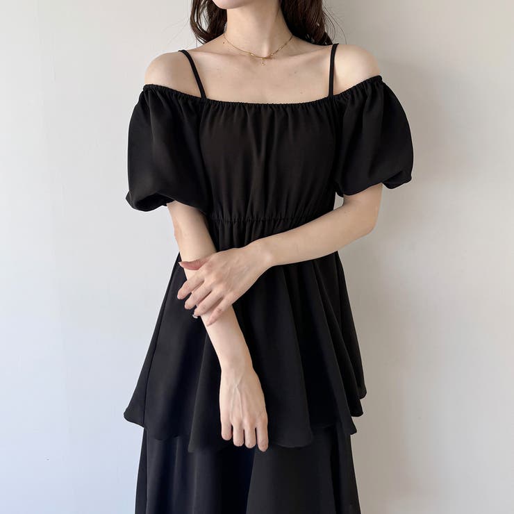 2wayオフショルティアードワンピース[品番：AMTW0010590