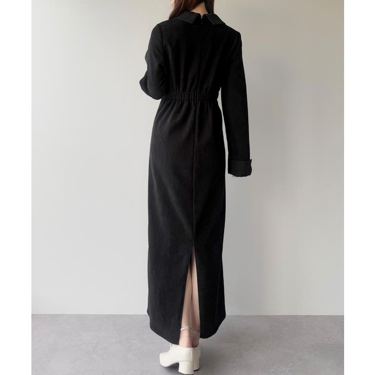 【美品】apolina コーデュロイ ワンピース バイカラーコーデュロイタイトワンピース[品番：AMTW0011803