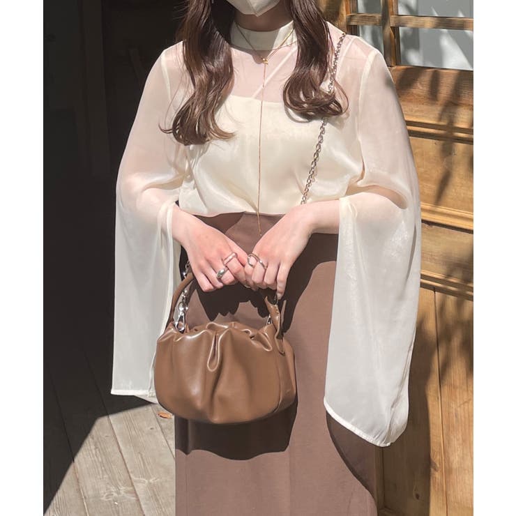 yonfa ボクシースリットブラウス ivory