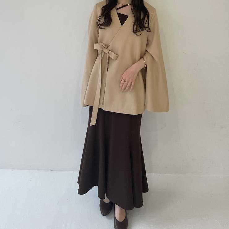 薄手）カシュクールノーカラージャケット[品番：AMTW0010443