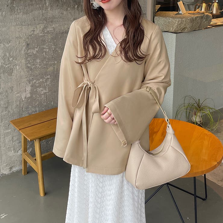 薄手）カシュクールノーカラージャケット[品番：AMTW0010443]｜JUNOAH