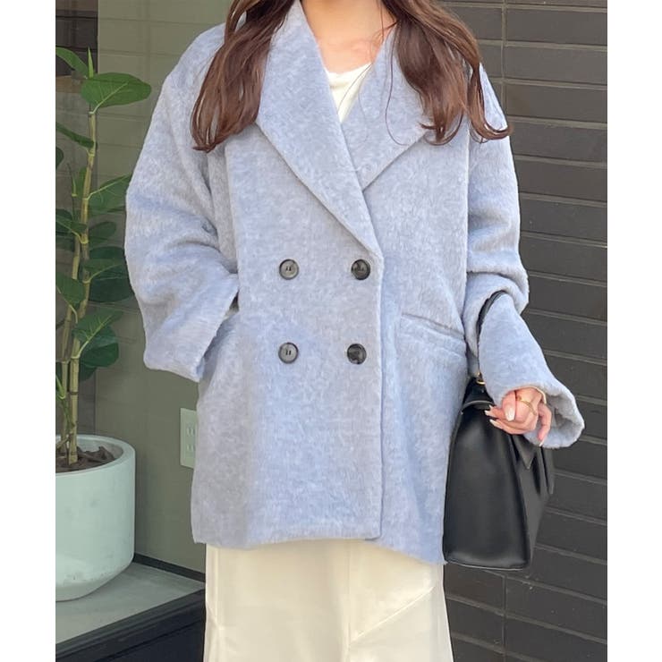 グレー | シャギーチェスターミドルコート | JUNOAH