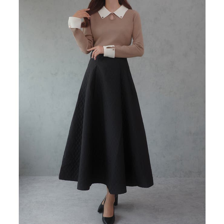 バイカラーニットトップス[品番：AMTW0011607]｜JUNOAH（ジュノア ）の