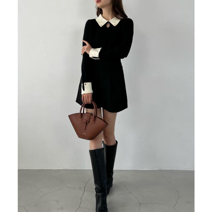 バイカラーニットトップス | JUNOAH | 詳細画像4 