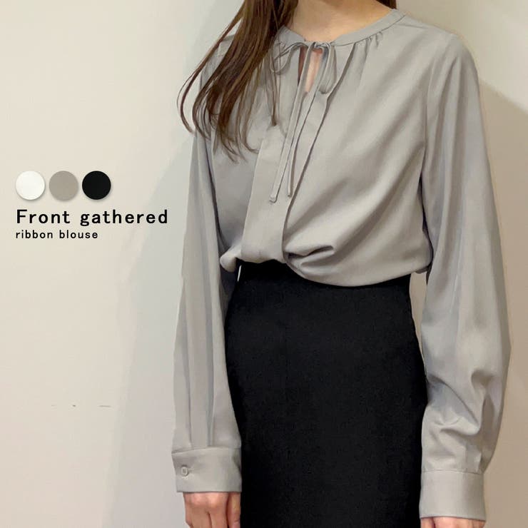 BABY リボン衿ブラウス ブラウン Snow White ♡ Lace up Stand-up Collar Blouse by Baby, the