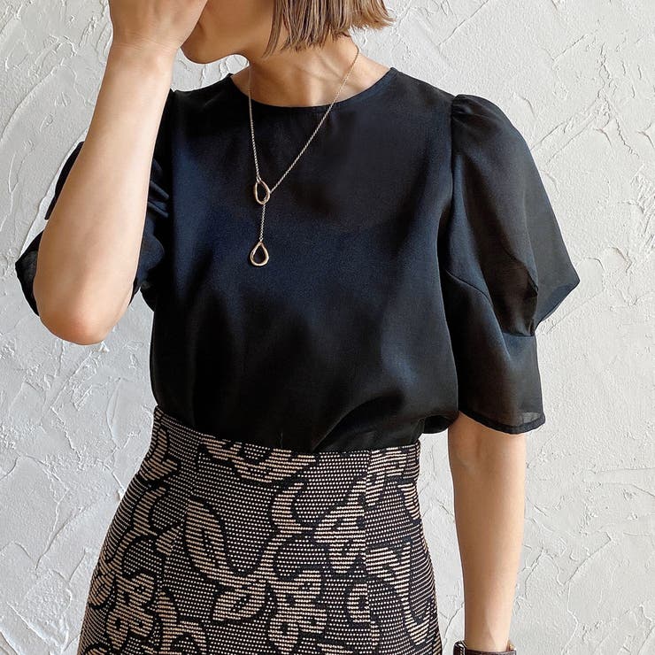 パフスリーブシアートップス | JUNOAH | 詳細画像5 