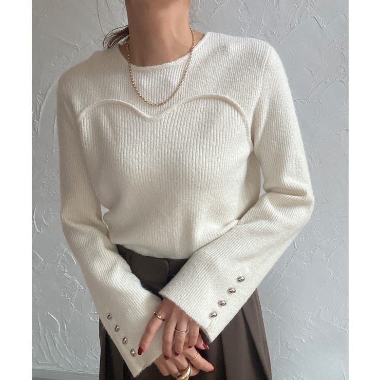 ホワイト | ビスチェドッキングニット | JUNOAH