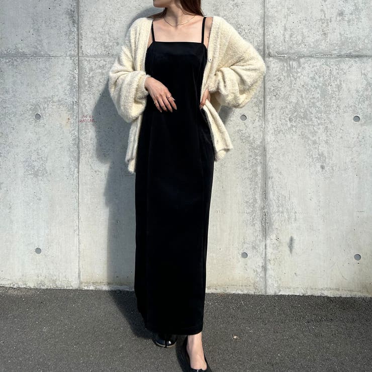 FREAK'S STORE/シアー ベロア風 バックリボン キャミワンピース