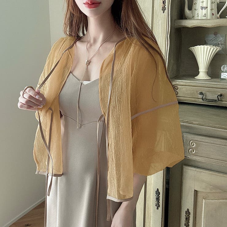 ワッシャーシアー2wayリボンブラウス | JUNOAH | 詳細画像18 