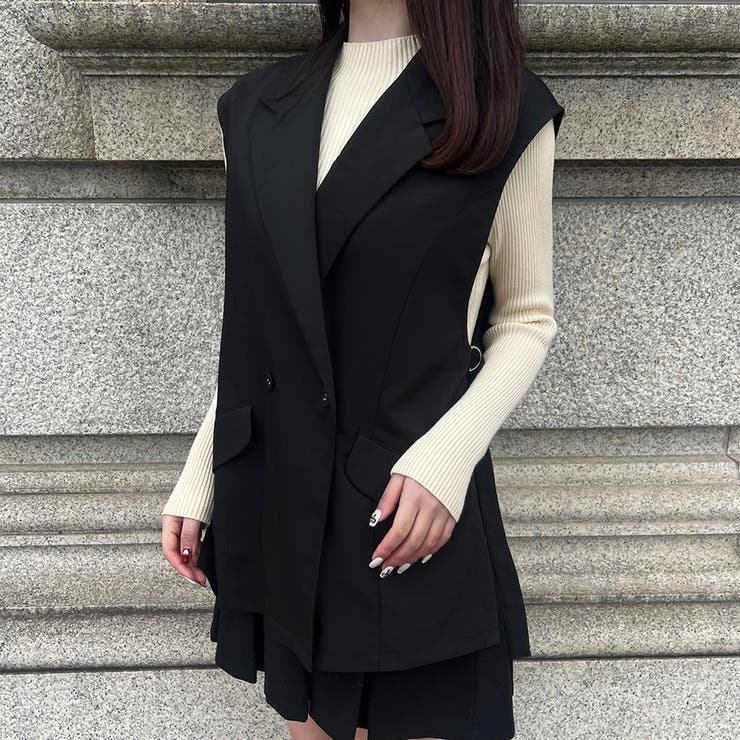 新品❤︎ 即完売ella_selectshopジレ 黒❤︎ベスト テーラードジレ[品番：AMTW0010339]｜JUNOAH（ジュノア ）の