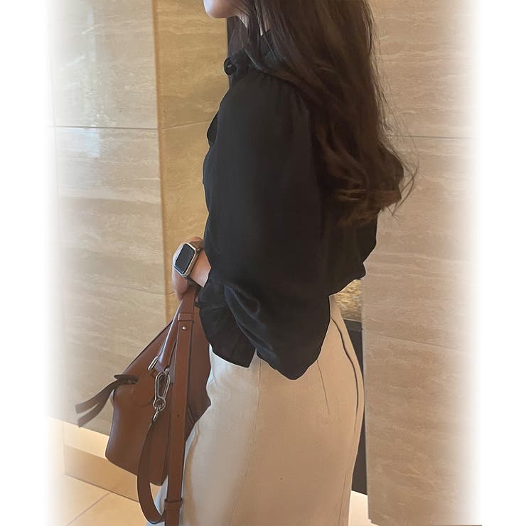 サテンライクリボンブラウス | JUNOAH | 詳細画像3 