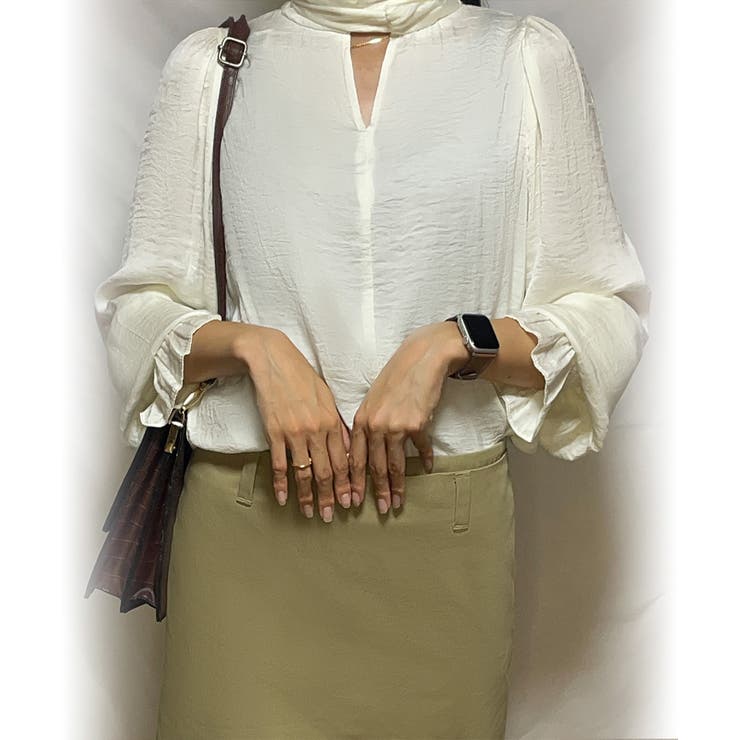 サテンライクリボンブラウス | JUNOAH | 詳細画像6 