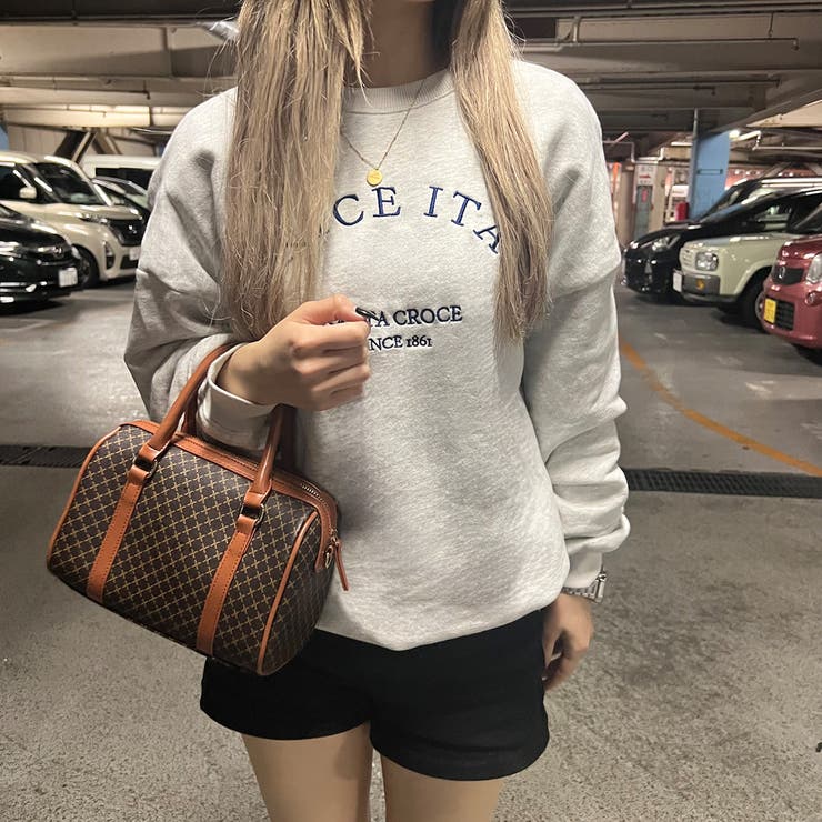 CORNERS トレーナー スウェット 袖チョコレート刺繍オーバー
