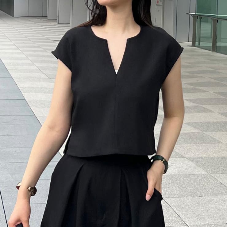 キーネックショートベスト | JUNOAH | 詳細画像1 