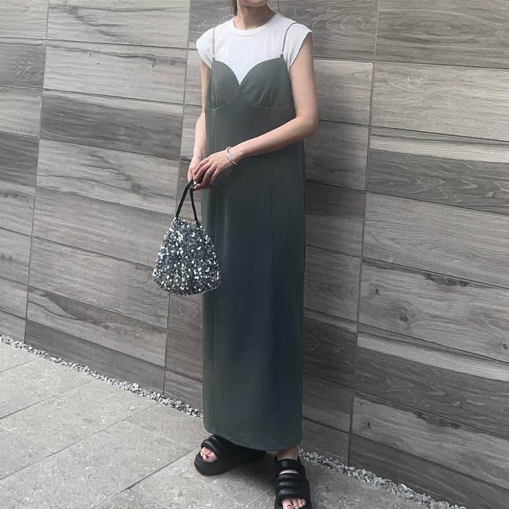 高級　人気　LOUIS VUITTON チェーンキャミワンピース LOUIS VUITTON】ルイヴィトン『チェーン柄 ノースリーブ