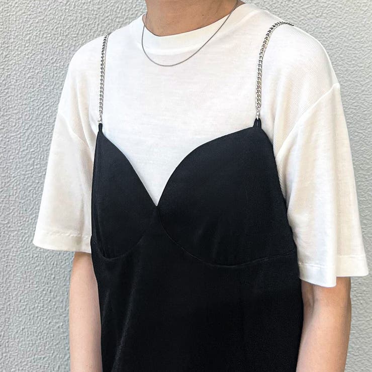 チェーンVネックキャミIラインワンピース[品番：AMTW0010602
