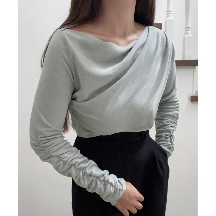 ライトグレー | ドレープデザインカットソー | JUNOAH