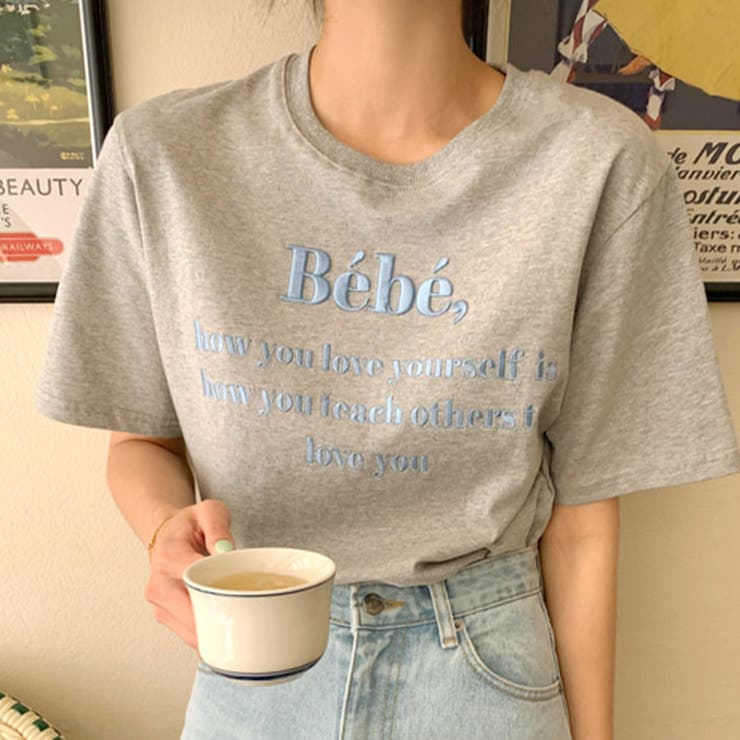 刺繍ロゴTシャツ 韓国ファッション[品番：AMTW0002128]｜JUNOAH