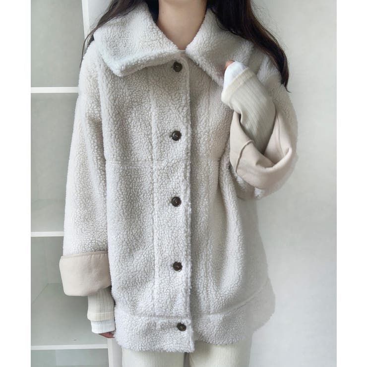 リバーシブルボアムートンコート[品番：AMTW0011808]｜LAUIR（ラウアー