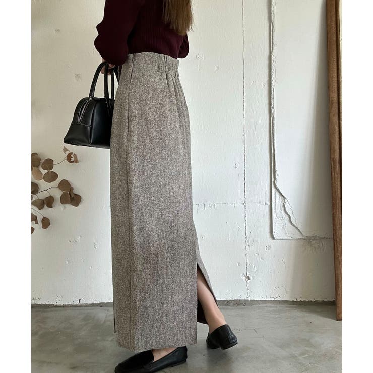 裏起毛ラップ風ツイードスカート | LAUIR | 詳細画像10 