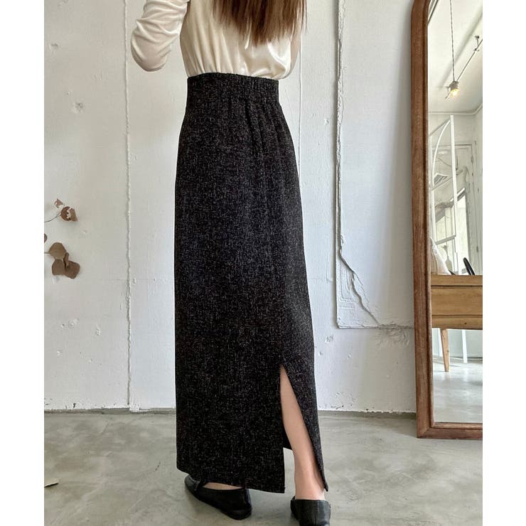 裏起毛ラップ風ツイードスカート | LAUIR | 詳細画像3 