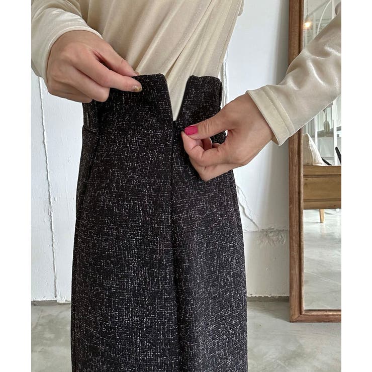 裏起毛ラップ風ツイードスカート | LAUIR | 詳細画像4 