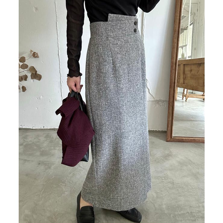 裏起毛ラップ風ツイードスカート | LAUIR | 詳細画像6 