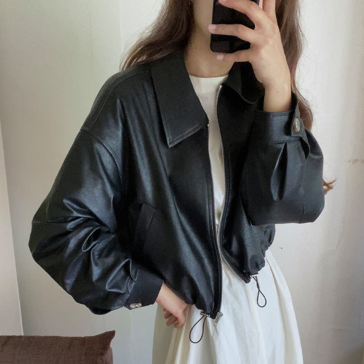 PUレザードロストショートジャケット[品番：AMTW0009895]｜LAUIR