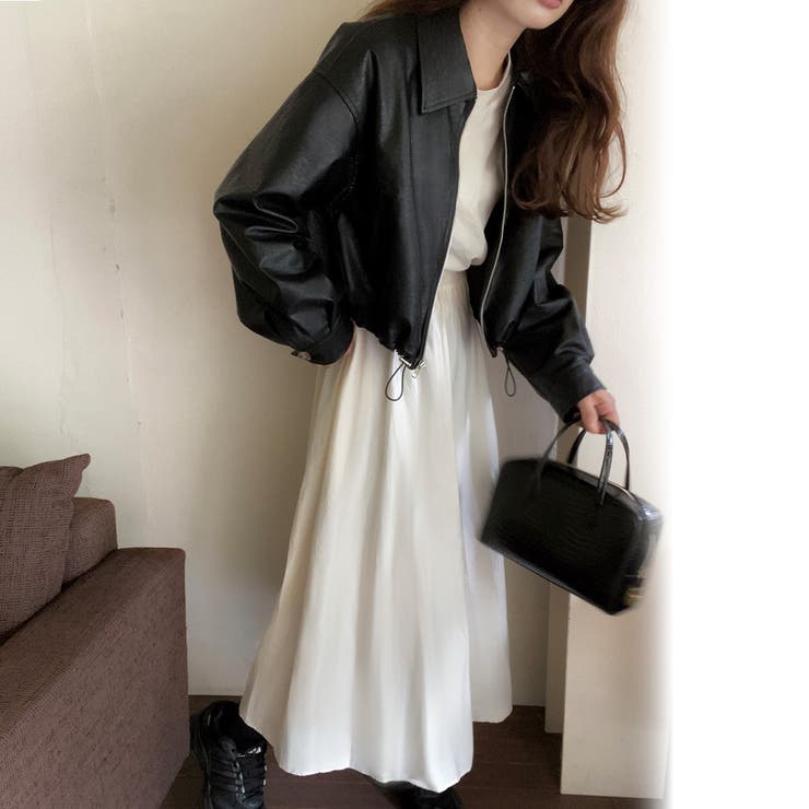 PUレザードロストショートジャケット[品番：AMTW0009895]｜LAUIR