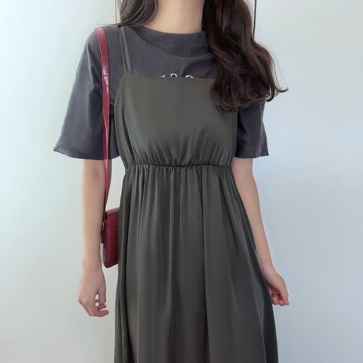 ショルダーリボンサテンキャミワンピース[品番：AMTW0010020]｜LAUIR