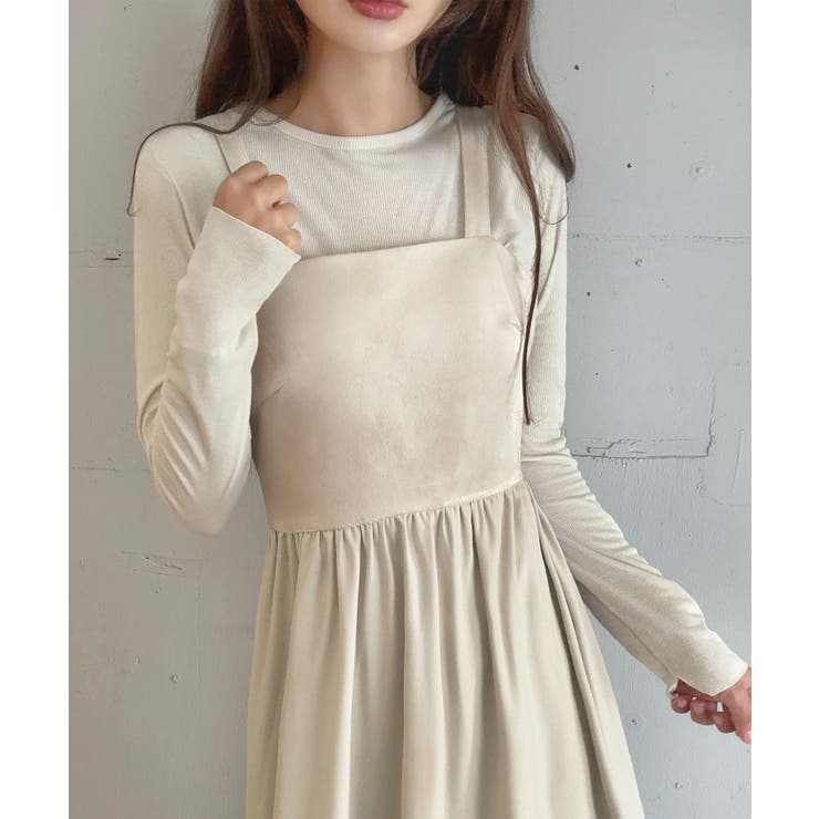 ベロアドッキングキャミワンピース[品番：AMTW0011432]｜LAUIR