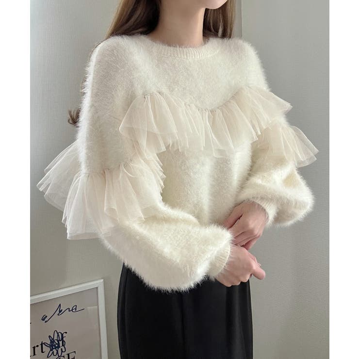 フリルチュールシャギーニット | LAUIR | 詳細画像1 