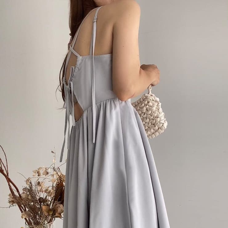 ルネ♡即完売　バックリボンフレアワンピース　34 Meiru ワンピース バックリボントップス＋フレアキャミ