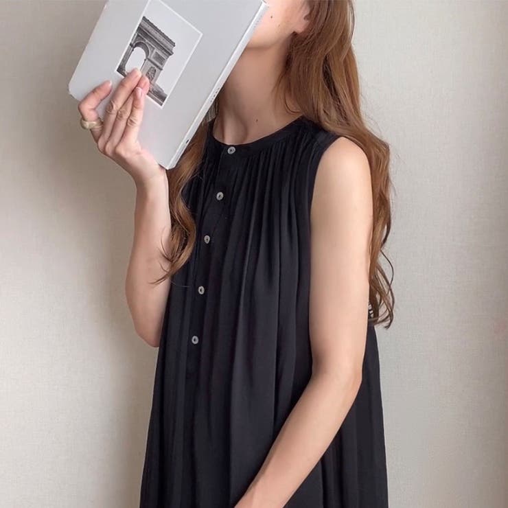 Ballerina series III ノースリーブワンピース FILLOU ギャザーノースリーブワンピース[品番:AMTW0008984