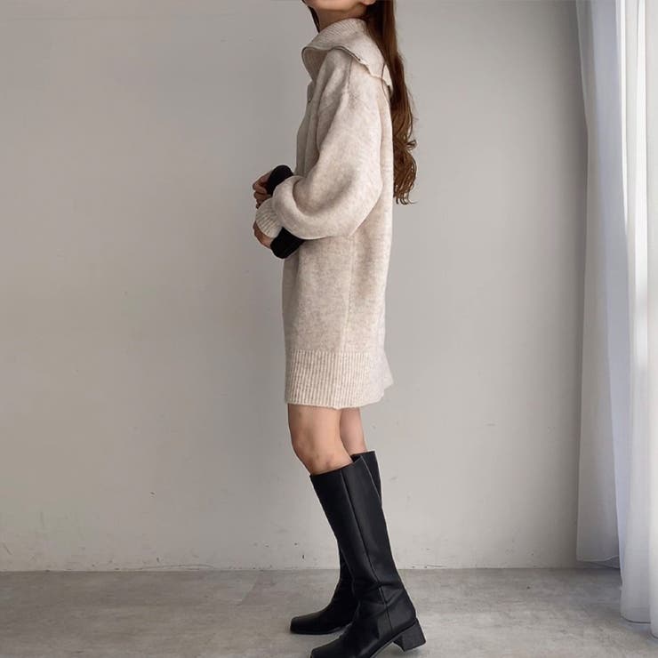 FILLOU ハーフジップニットワンピース[品番：AMTW0009288]｜JUNOAH