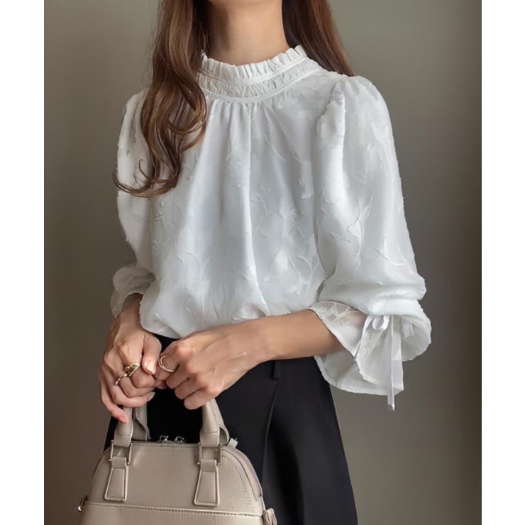 フラワージャカードブラウス Flower Jacquard Blouse フラワージャカードブラウス / Flower Jacquard Blouse（シャツ
